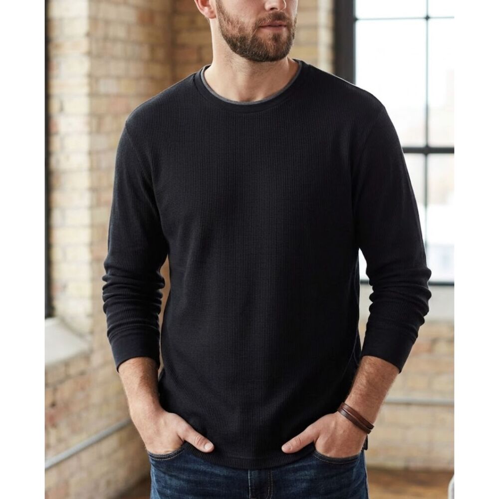 New Club Room Crewneck Waffle Knit Thermal Shirt Men's Size XXL